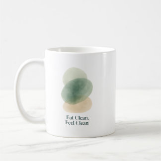 Eat Clean, Feel Clean Abstract Mug コーヒーマグカップ