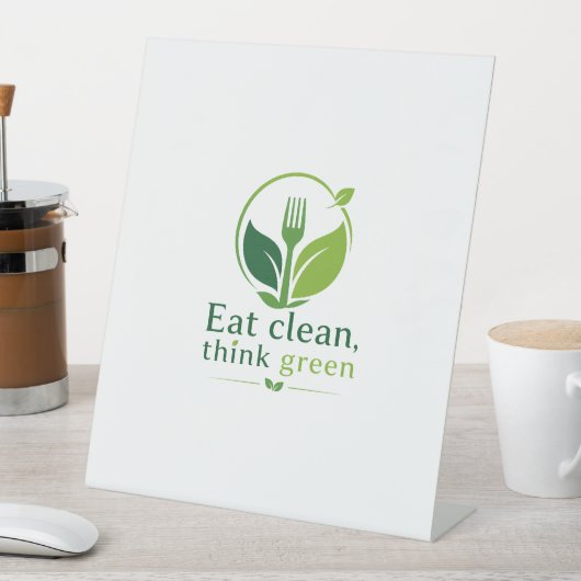 Eat clean, think green 台座サイン (インサイチュ)