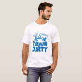 eat clean train dirty citation musculation haltere tシャツ (正面フル)