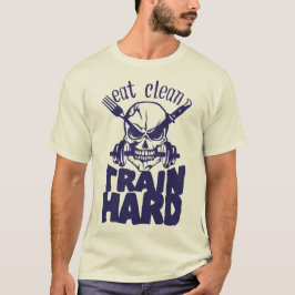 eat_clean_train_hard_citation_musculation_haltere_ tシャツ