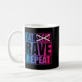 Eat Don't Sleep Rave Repeat Edm Quote Music - Rave コーヒーマグカップ (左)