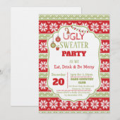 Eat, Drink an Be Ugly Ugly Christmas Sweater Party 招待状 (正面/裏面)