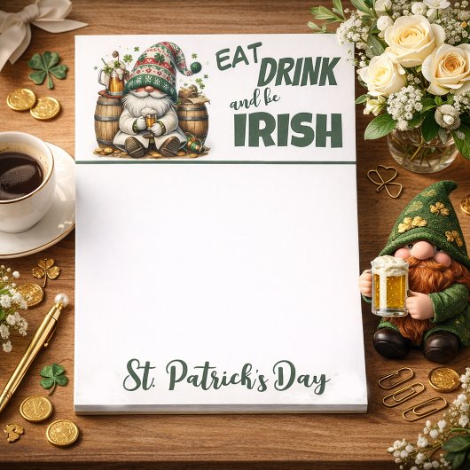 Eat Drink and Be Irish Gnome Notes ポストイット