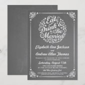 Eat Drink and Be Married ウェディングインビテーション 招待状 (正面/裏面)