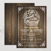 Eat Drink and Be Married ウェディングインビテーション 招待状 (正面/裏面)