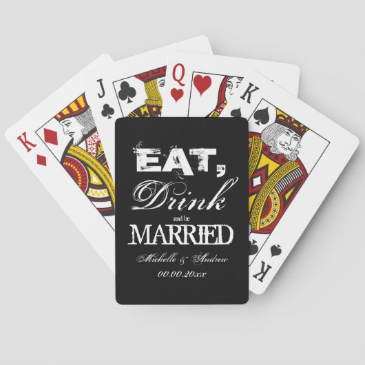Eat drink and be married ウェディングパーティーのギフト トランプ (裏面)