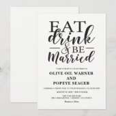 Eat Drink and Be Married ウェディング招待状 招待状 (正面/裏面)