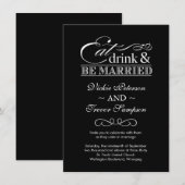 Eat Drink and Be Married ウェディング招待状 招待状 (正面/裏面)