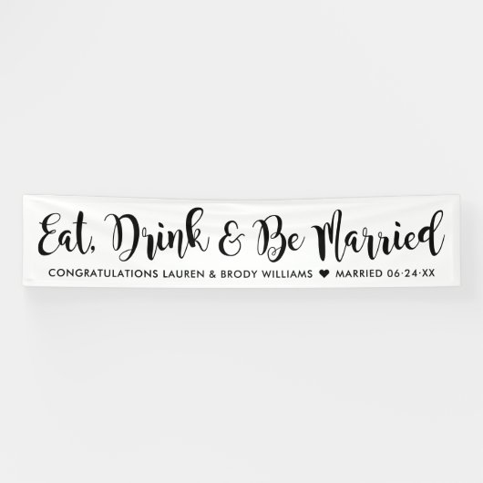 Eat Drink and Be Married カスタムウェディング ウェルカム 横断幕 (横)