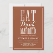Eat, Drink and be Married テラコッタ ウェディング招待状 招待状 (正面)