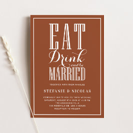 Eat, Drink and be Married テラコッタ ウェディング招待状 招待状