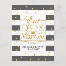 Eat, Drink and be Married デザイン インビテーションポストカード