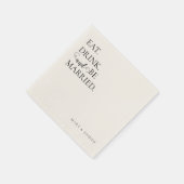 'Eat Drink And Be Married' 名前入り  スタンダードカクテルナプキン (角)