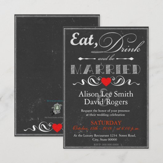 Eat, Drink and be Married 招待状 (正面/裏面)