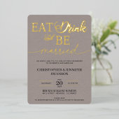 Eat Drink and be Married 結婚のお祝い 箔招待状 (立ち正面)