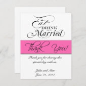 Eat, Drink, and Be Married 結婚御礼カード（ホットピンク） サンキューカード (正面/裏面)