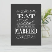 Eat Drink and be Married 黒板 ヴィンテージ 招待状 (スタンド正面)