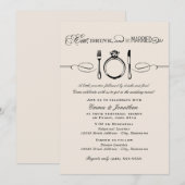 Eat Drink and Be Married 黒 リハーサル ディナー 招待状 (正面/裏面)