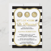 Eat Drink and Be Married Invitation, Faux Gold 招待状 (正面)