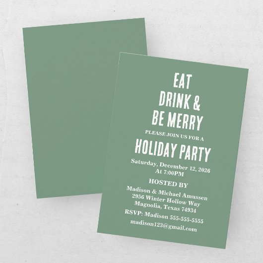 Eat Drink And Be Merry クリスマス招待状 招待状