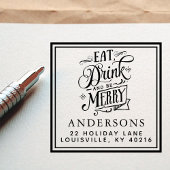 Eat Drink And Be Merry クリスマス ホリデー住所 セルフインキングスタンプ