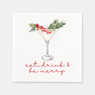 Eat, Drink, and Be Merry Christmas  スタンダードカクテルナプキン