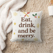 Eat, Drink, and Be Merry – Festive Holiday Throw  クッション (ブランケット)