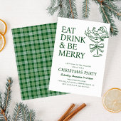 Eat Drink and Be Merry Fun Santa Christmas Party 招待状