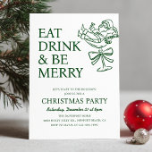 Eat Drink and Be Merry Fun Santa Christmas Party 招待状