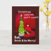 Eat drink and be merry funny baby sulcata tortoise カード (黄色い花)