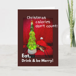 Eat drink and be merry funny baby sulcata tortoise カード