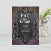 Eat Drink and Be Scary ハロウィンパーティ ヴィンテージ 招待状 (スタンド正面)