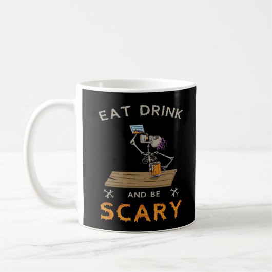 Eat Drink And Be Scary Aesthetic Graphic コーヒーマグカップ (左)
