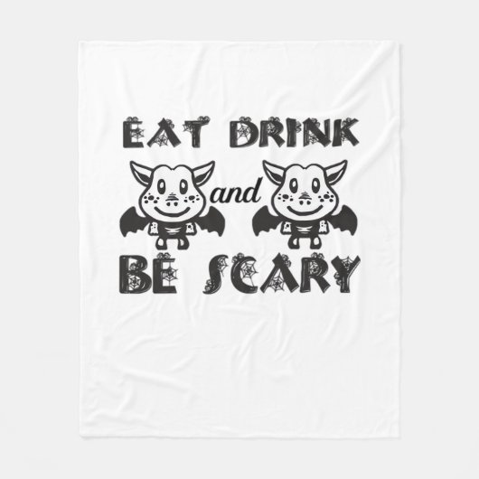 Eat Drink And Be Scary Aesthetic Unique フリースブランケット (正面)