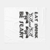 Eat Drink And Be Scary Aesthetic Unique フリースブランケット (正面(横))