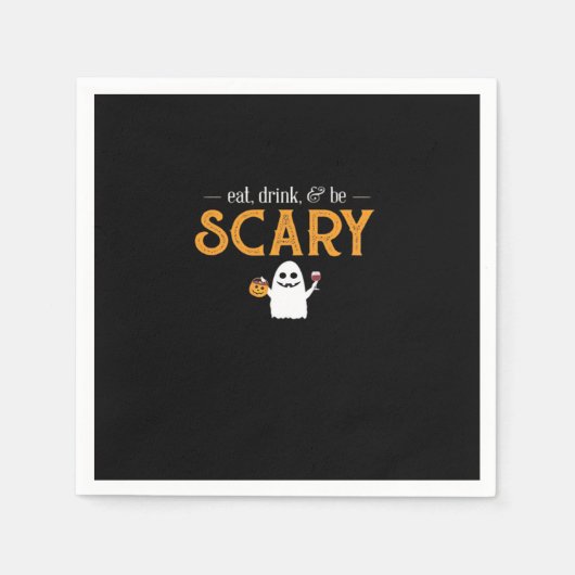 Eat Drink And Be Scary Classic Aesthetic Unique スタンダードカクテルナプキン (正面)