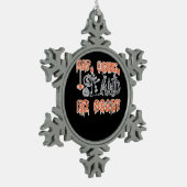 Eat Drink And Be Scary Classic Creative Casual スノーフレークピューターオーナメント (左)