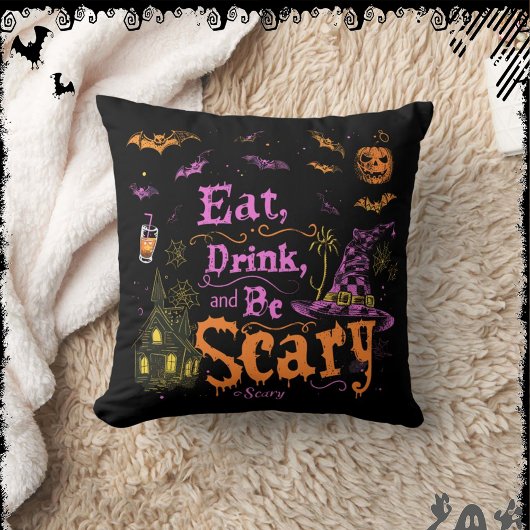 Eat, Drink, and Be Scary | ExDesigner | ハロウィン クッション