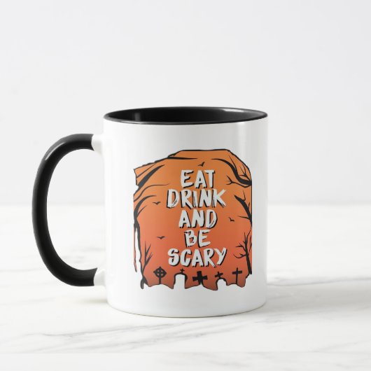 Eat Drink And Be Scary Halloween Design Creative S マグカップ (左)