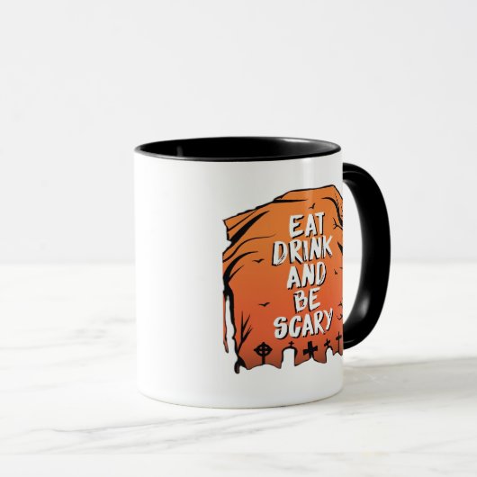 Eat Drink And Be Scary Halloween Design Creative S マグカップ (正面右)