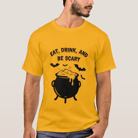 Eat, Drink, and Be Scary Halloween T-Shirt | Spook Tシャツ (正面)