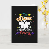 Eat Drink And Be Scary Happy Halloween Day カード (黄色い花)