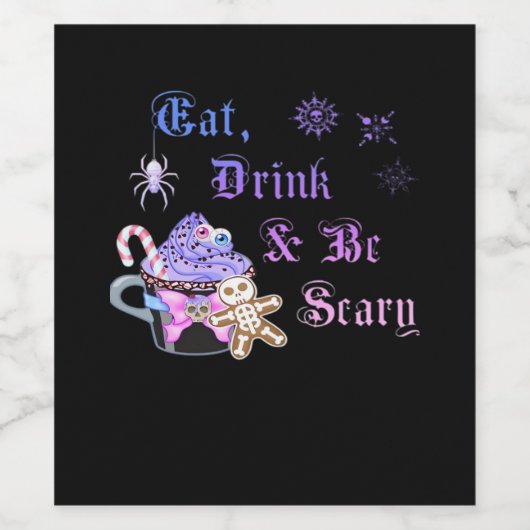 Eat Drink And Be Scary Hexmas Cool Unique Style ワインラベル (シングルラベル)