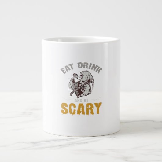Eat Drink And Be Scary Reaper Minimal Clean ジャンボコーヒーマグカップ (正面)