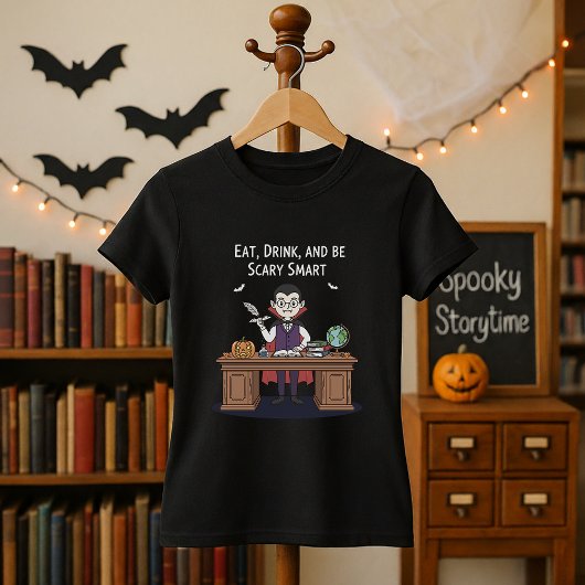 Eat, Drink, and Be Scary Smart Teacher Halloween Tシャツ
