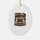 Eat Drink And Be Scary Spooky Bakery Halloween Coo セラミックオーナメント (右)