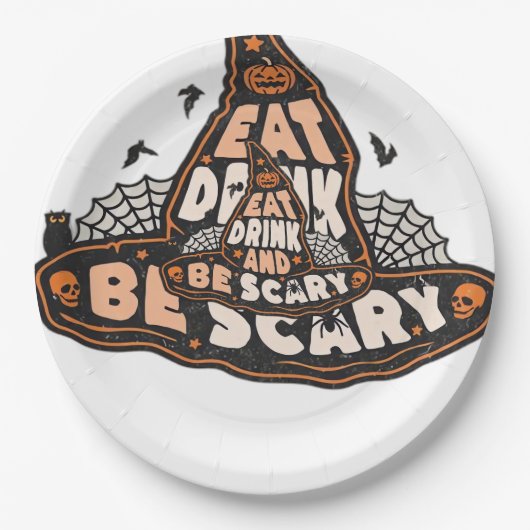 Eat Drink And Be Scary Witch Only Halloween Gift F ペーパープレート (正面)