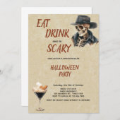 Eat Drink and Scary Vintage Halloween Party  招待状 (正面/裏面)