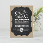 Eat, Drink & Be Marriedのリハーサルディナー招待状 招待状 (スタンド正面)