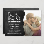 Eat, Drink & Be Married のエンゲージパーティー招待状 招待状 (正面/裏面)